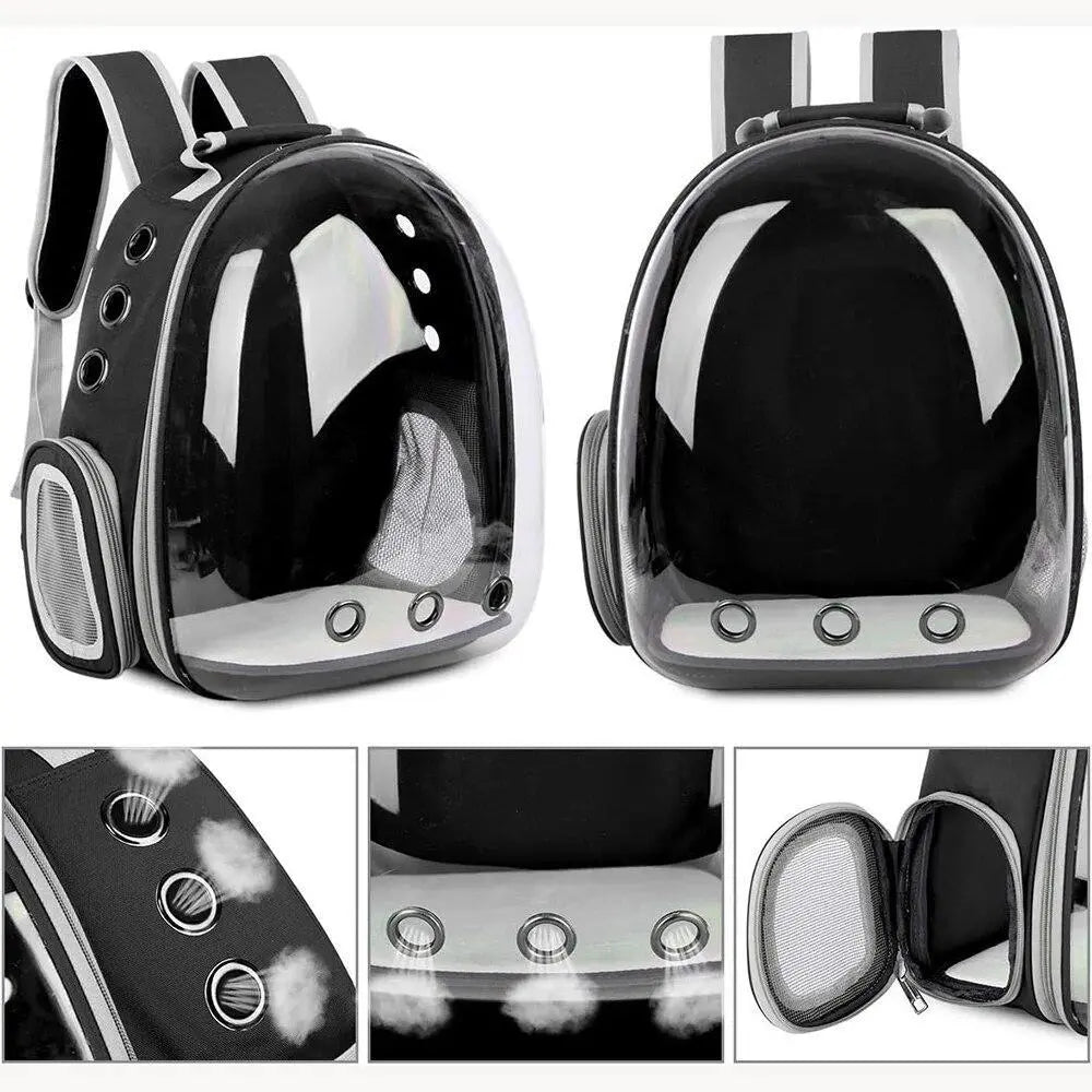 Pet Space Capsule Backpack: Transparent Travel Carrier for Dogs and Cats