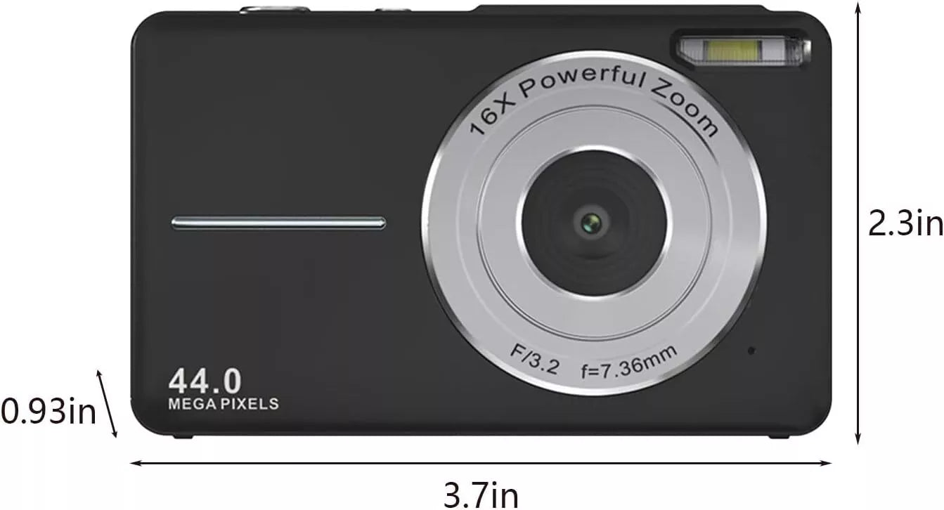 Digital Camera 44MP 1080P HD with 16X Zoom, Anti-Shake, 2.4" LCD, 32GB Card Included