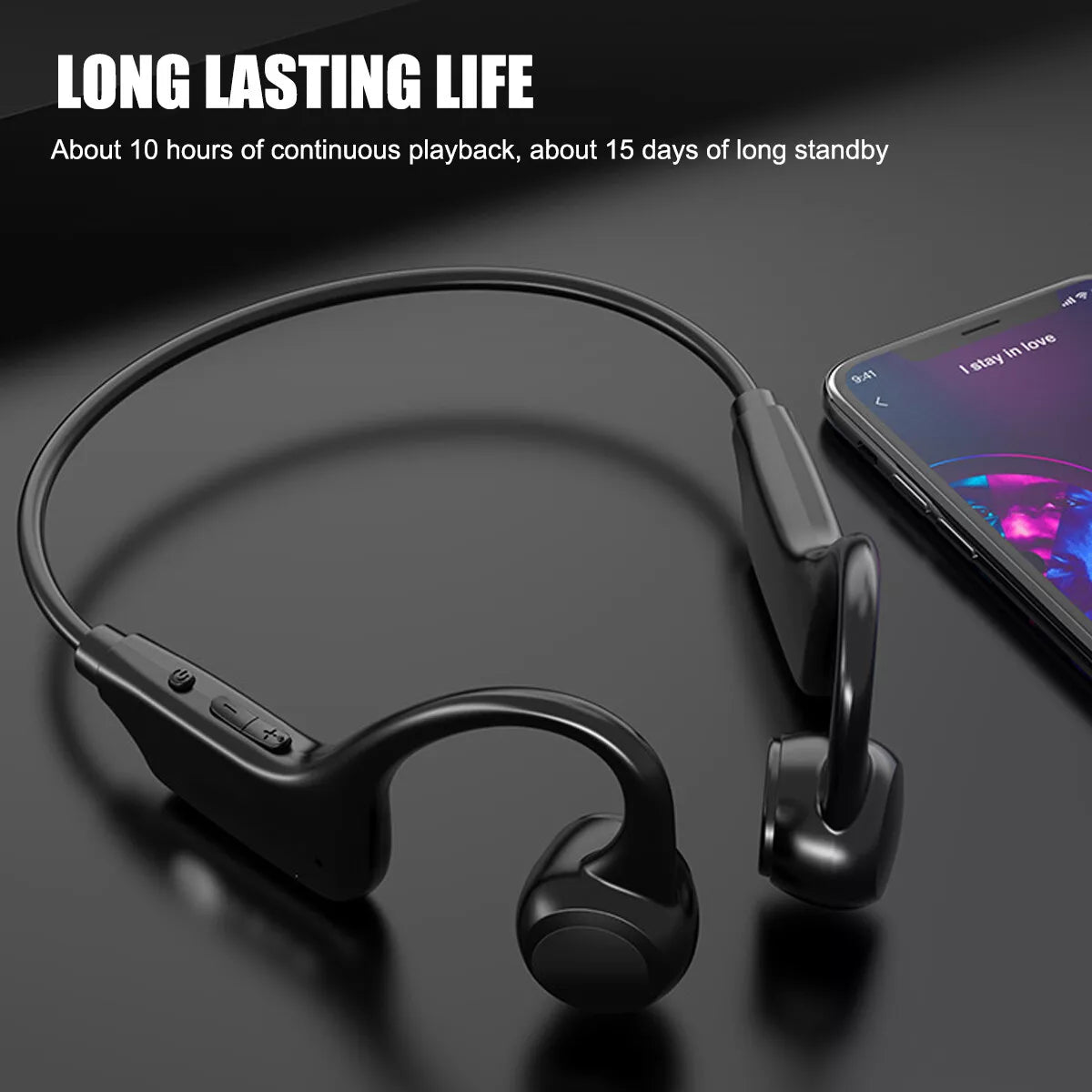Bone Conduction Bluetooth 5.3 Headphones – Wireless Ear Clip Sport Earbuds