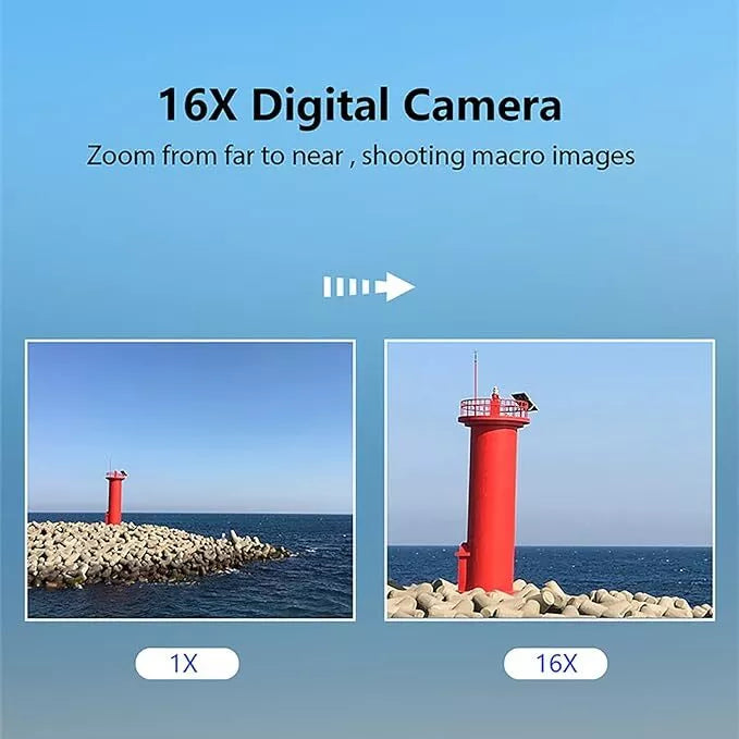 Digital Camera 44MP 1080P HD with 16X Zoom, Anti-Shake, 2.4" LCD, 32GB Card Included