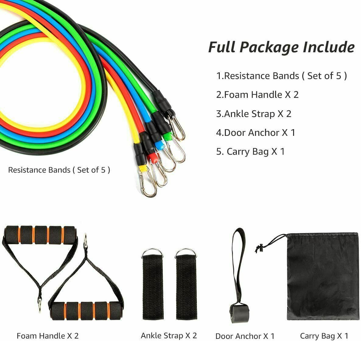 Resistance Band Loop Set Exercise Workout Crossfit Fitness Yoga Pilates