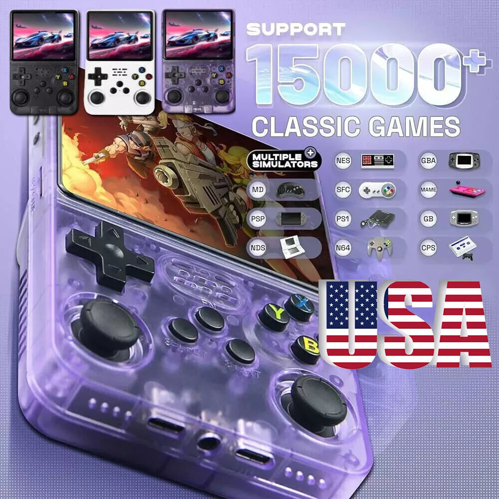 R36S Retro Handheld Game Console – 10,000+ Games, 3.5” IPS Screen, Supports PS1/NES/SNES