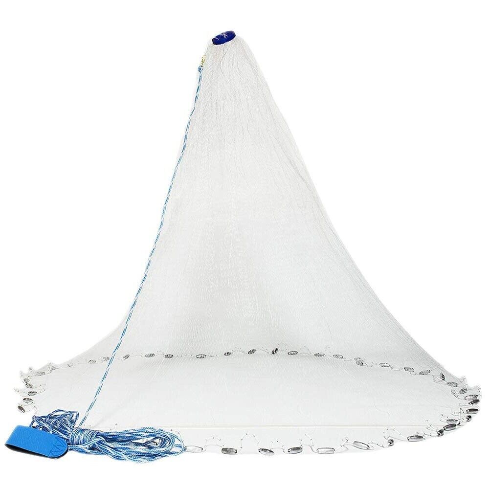 Fishing Cast Net - Easy Throw Hand Cast - Strong Nylon Mesh