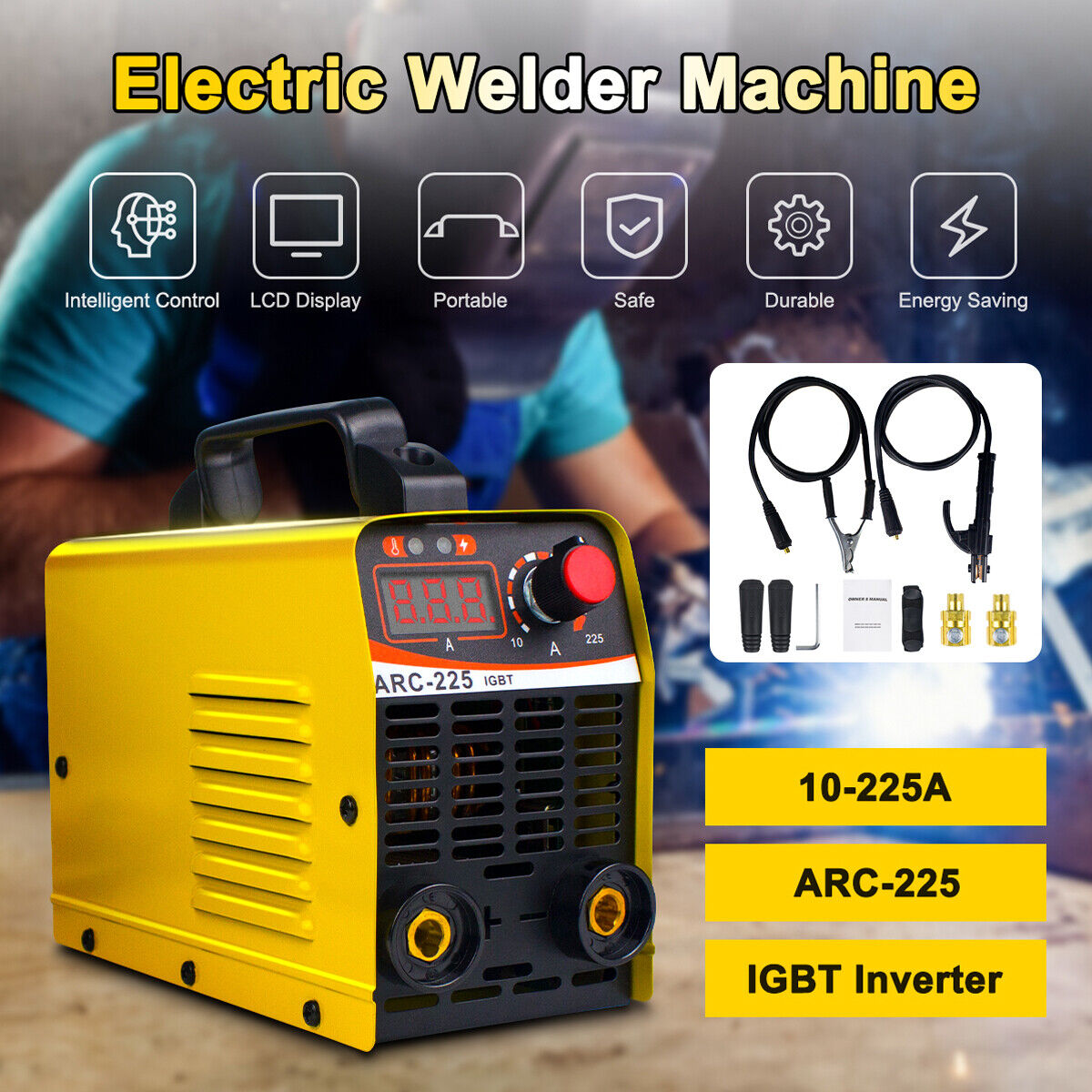 110V 300AMP Compact IGBT ARC Welding Machine - Portable Inverter DC MMA Electric Stick Welder