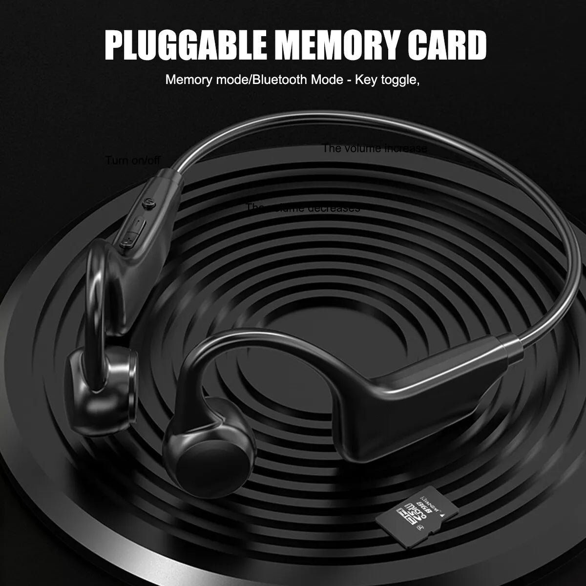 Bone Conduction Bluetooth 5.3 Headphones – Wireless Ear Clip Sport Earbuds