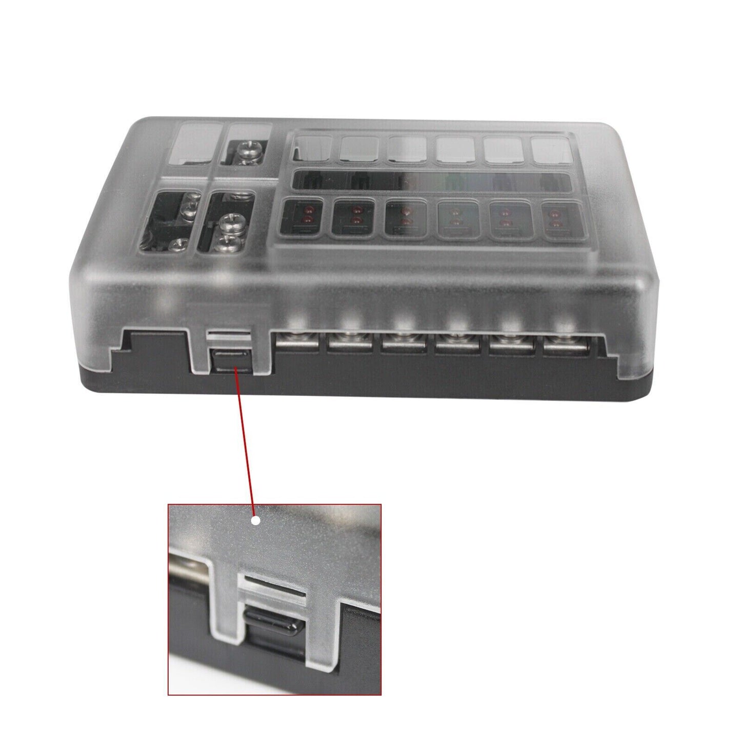 12-Way Waterproof Blade Fuse Box - Perfect for Cars and Marine Use