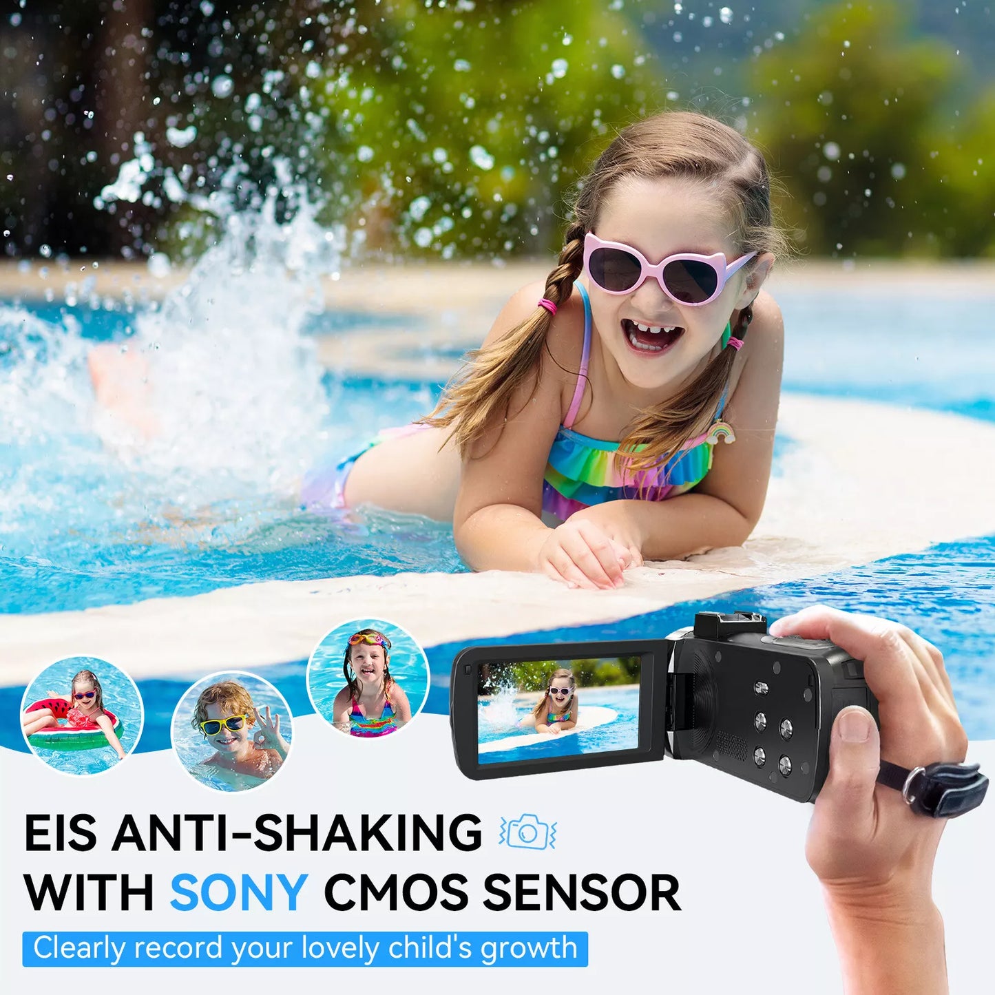 4K Video Camcorder – 48MP Digital Camera with 3” IPS Flip Screen, 16X Zoom, Wi-Fi App Control, External Mic, HDMI/USB, Dual Batteries – Vlogging Camera