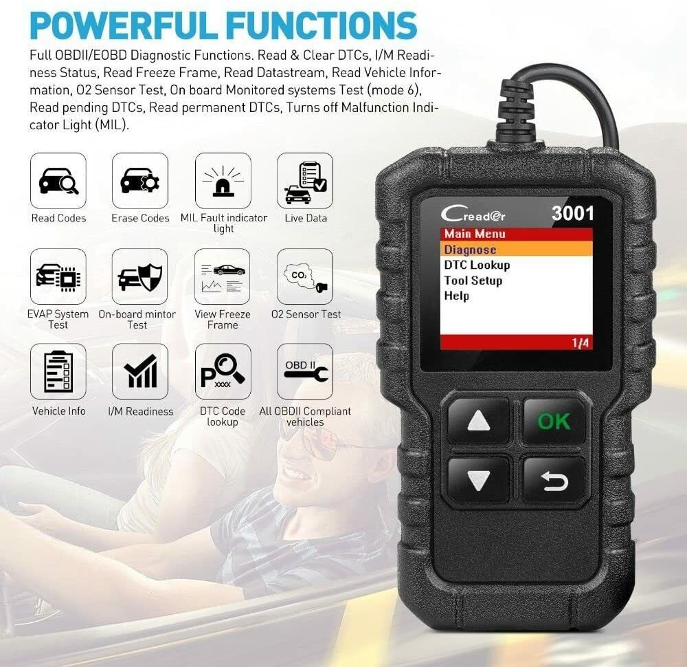 Automotive OBD2 Diagnostic Scanner: Check Engine Light and OBD Code Reader