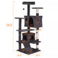 55" Sturdy Cat Tree Tower: Large Activity Center & Condo for Play and Rest