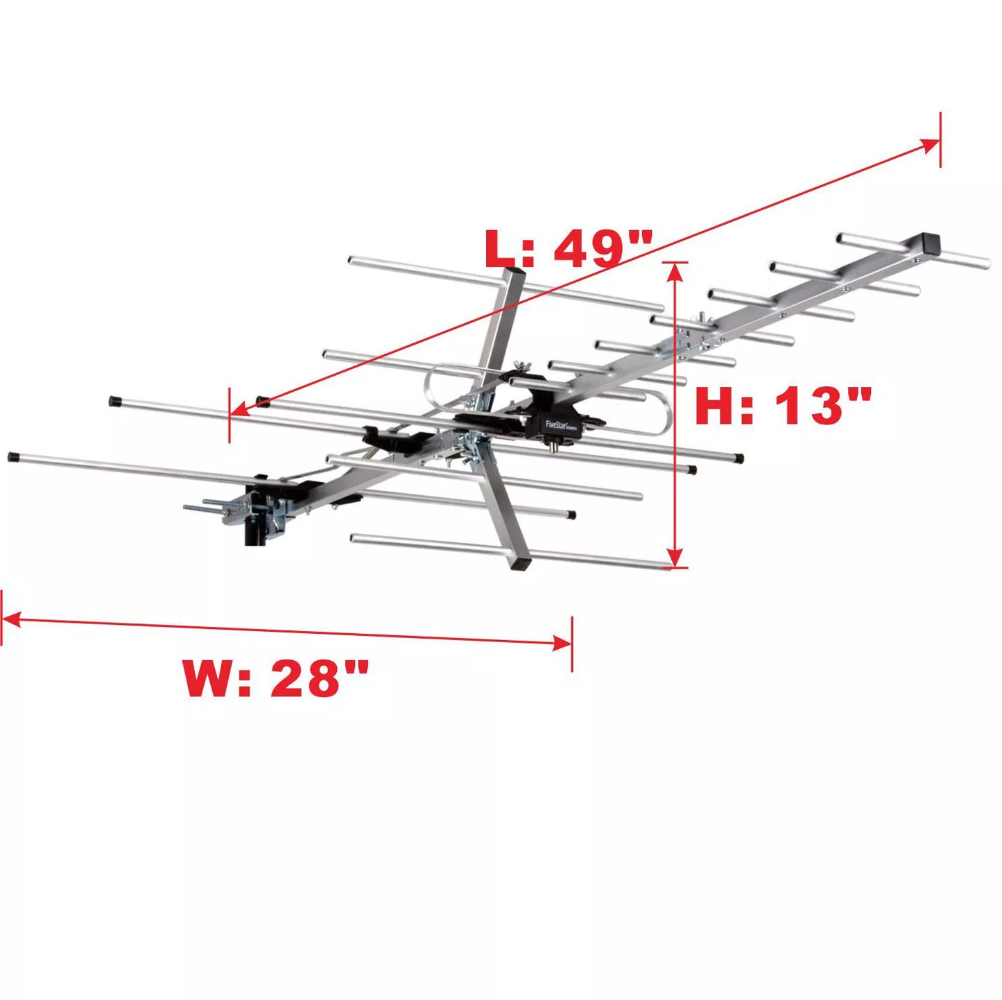 200+ Mile Long Range Outdoor HDTV Antenna – 4K 1080p VHF/UHF Digital TV Antenna with Mounting Pole, Weather-Resistant Design, Easy Assembly