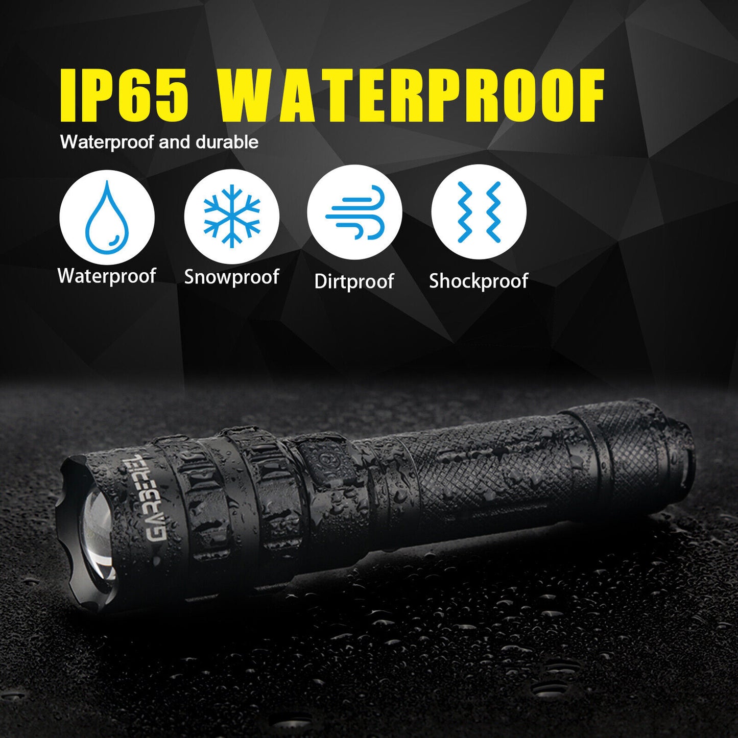 Super-Bright LED Tactical Flashlight Torch With Rechargeable Battery 50000LM
