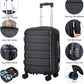22" Black Hardside Carry-On Spinner Suitcase - Expandable Luggage with Wheels