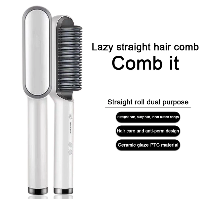 2-in-1 Hair Straightener Comb & Iron