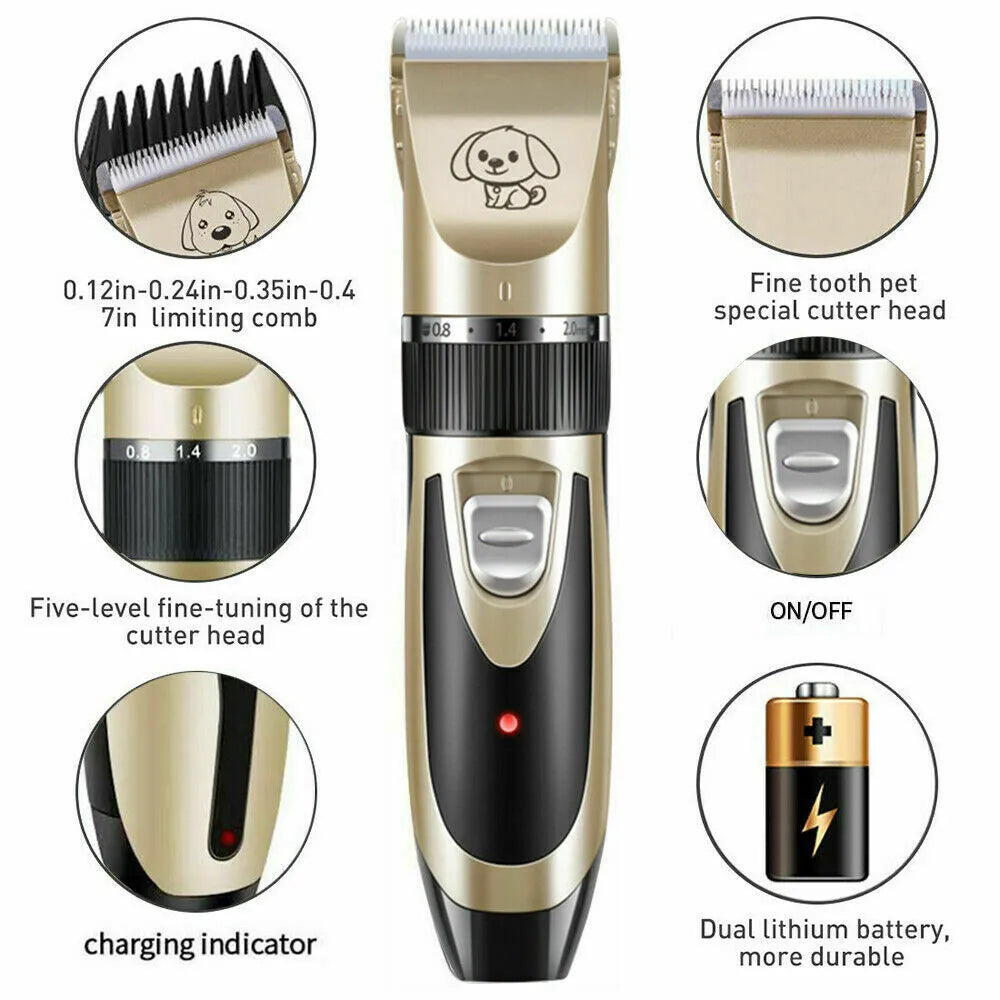 Professional Pet Clippers Hair Grooming Cordless Trimmer Shaver