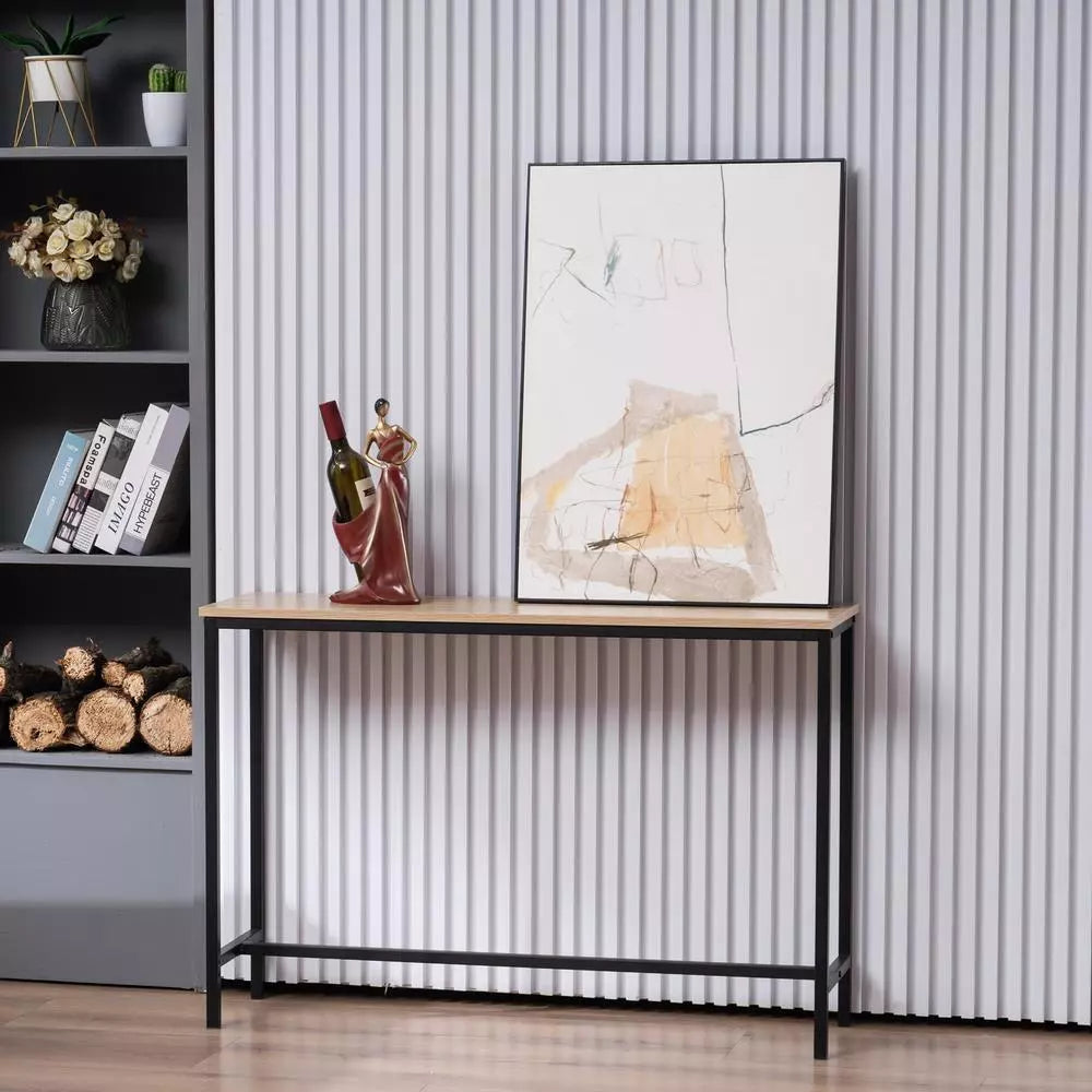 Modern Entryway Console Table – Oak Finish Accent Desk for Hallway, Sofa, or Living Room