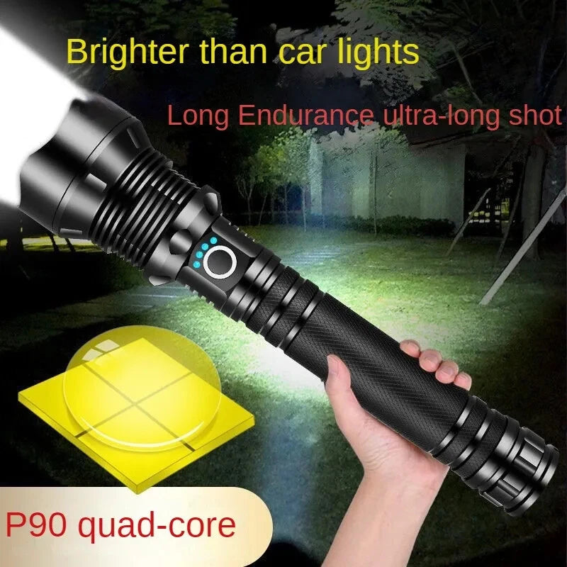 Super Bright LED Flashlight – XHP50.2, USB-C Rechargeable, 1000M Beam, Waterproof