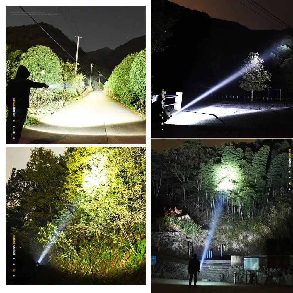 Super Bright LED Flashlight – XHP50.2, USB-C Rechargeable, 1000M Beam, Waterproof