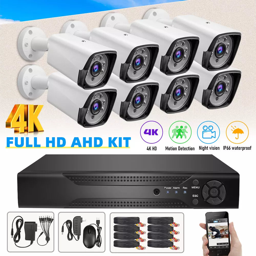 8-Channel 1080P HD Wireless Security Camera System with DVR Night Vision, Motion Alerts, Remote Access