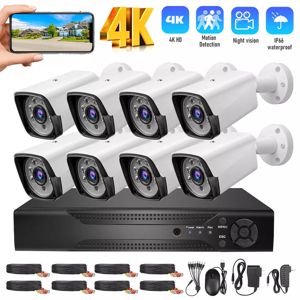 8-Channel 1080P HD Wireless Security Camera System with DVR Night Vision, Motion Alerts, Remote Access