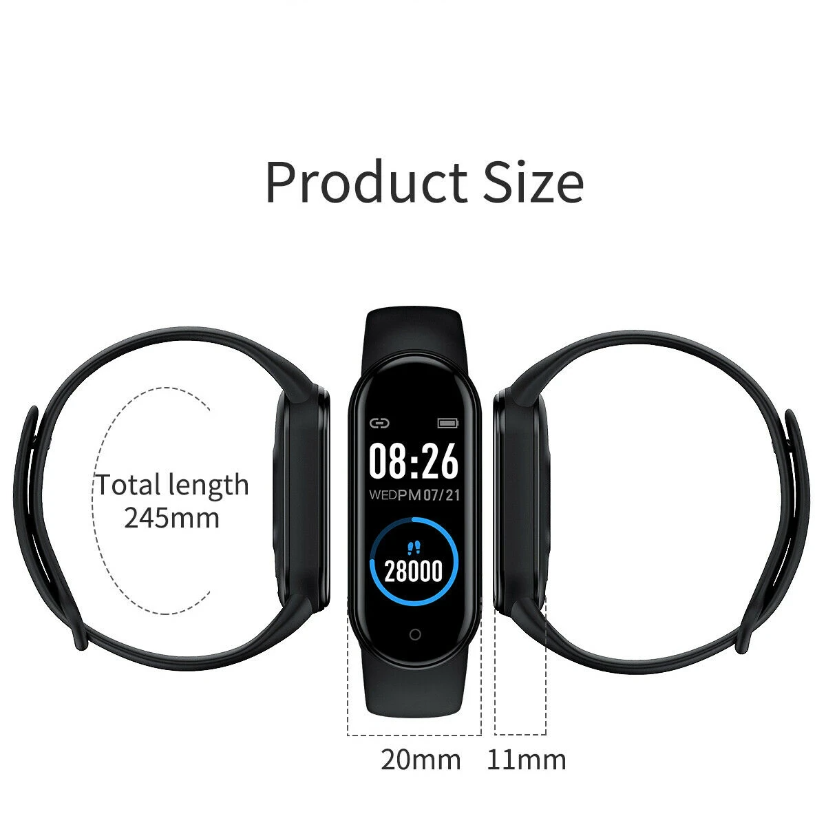 Smartwatch Fit Band Watch  with Heart Rate B. Pressure Fitness Tracker