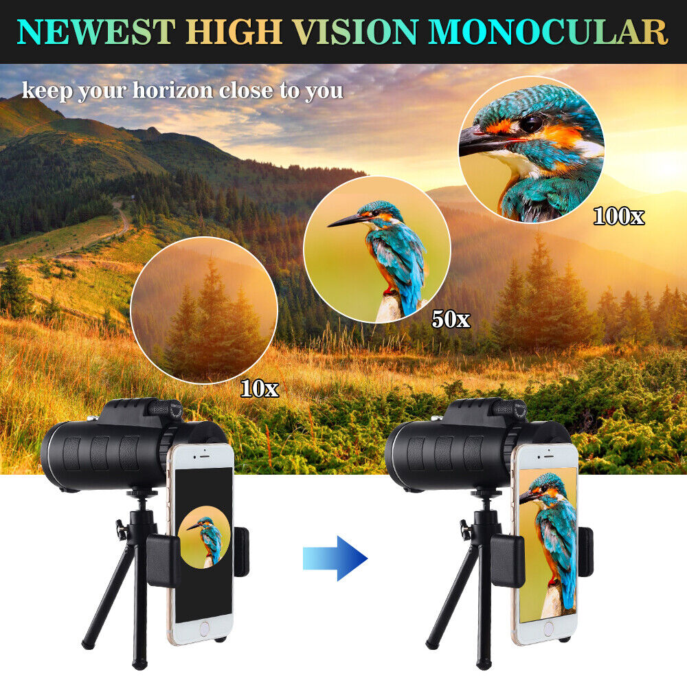 Smartphone Telescope Lens Monocular Optical HD+ Tripod + Clip
