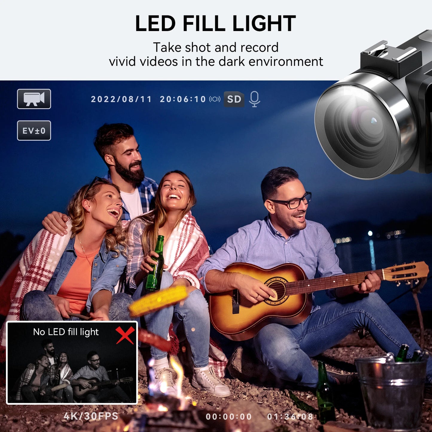 4K Video Camcorder – 48MP Digital Camera with 3” IPS Flip Screen, 16X Zoom, Wi-Fi App Control, External Mic, HDMI/USB, Dual Batteries – Vlogging Camera