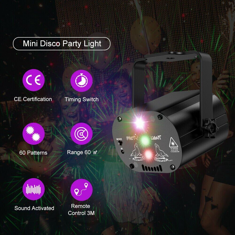 RGB LED Laser Stage Projector with 1024 Patterns for DJ, Disco, KTV & Parties