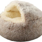 Soft Hooded Plush Pet Bed for Cats and Dogs