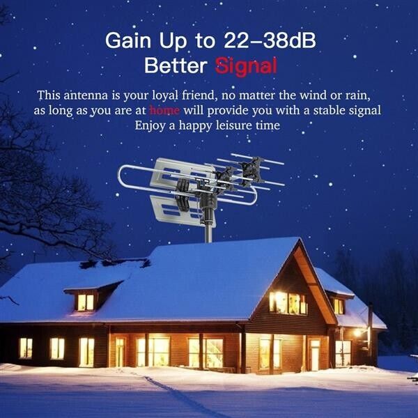 Outdoor TV Antenna  360°Rotation UV Dual Frequency TV Booster