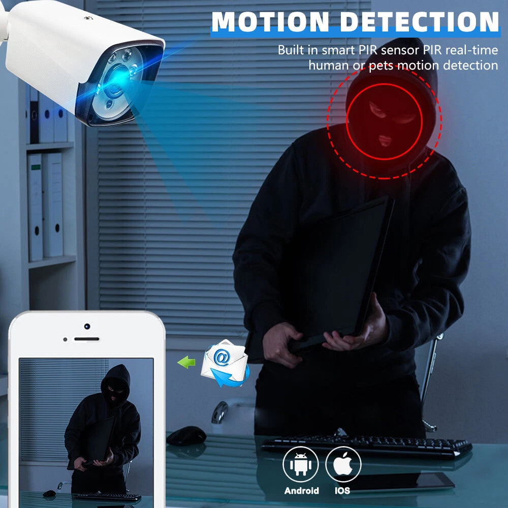8-Channel 1080P HD Wireless Security Camera System with DVR Night Vision, Motion Alerts, Remote Access