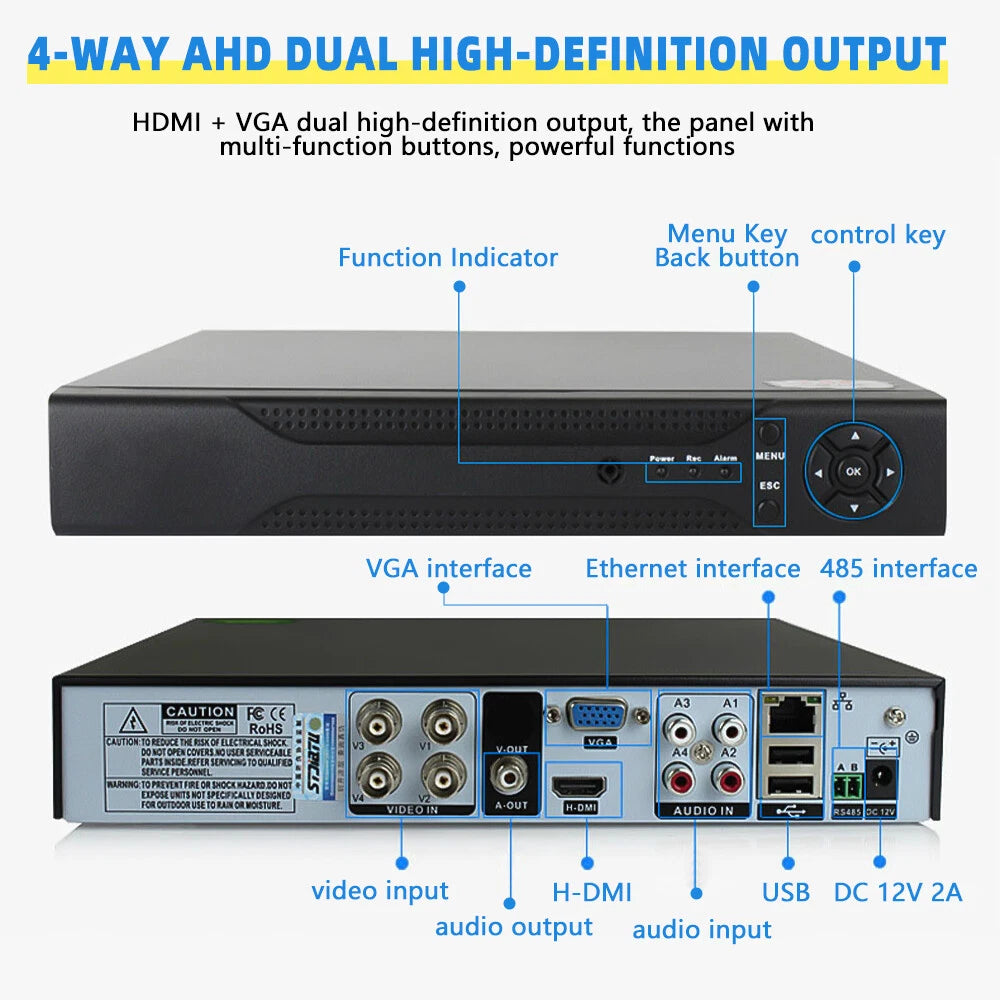 8-Channel 1080P HD Wireless Security Camera System with DVR Night Vision, Motion Alerts, Remote Access