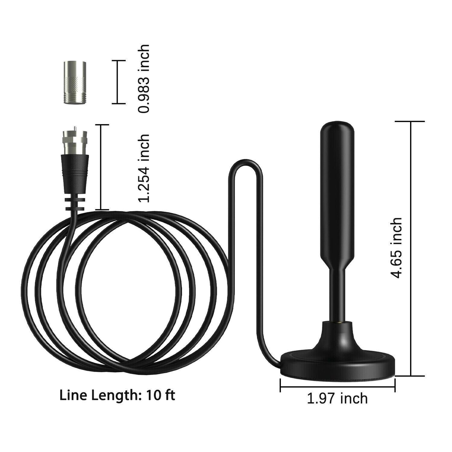 Upgraded Digital TV Antenna: 300-Mile Range, 1080P & 4K HDTV Indoor Reception