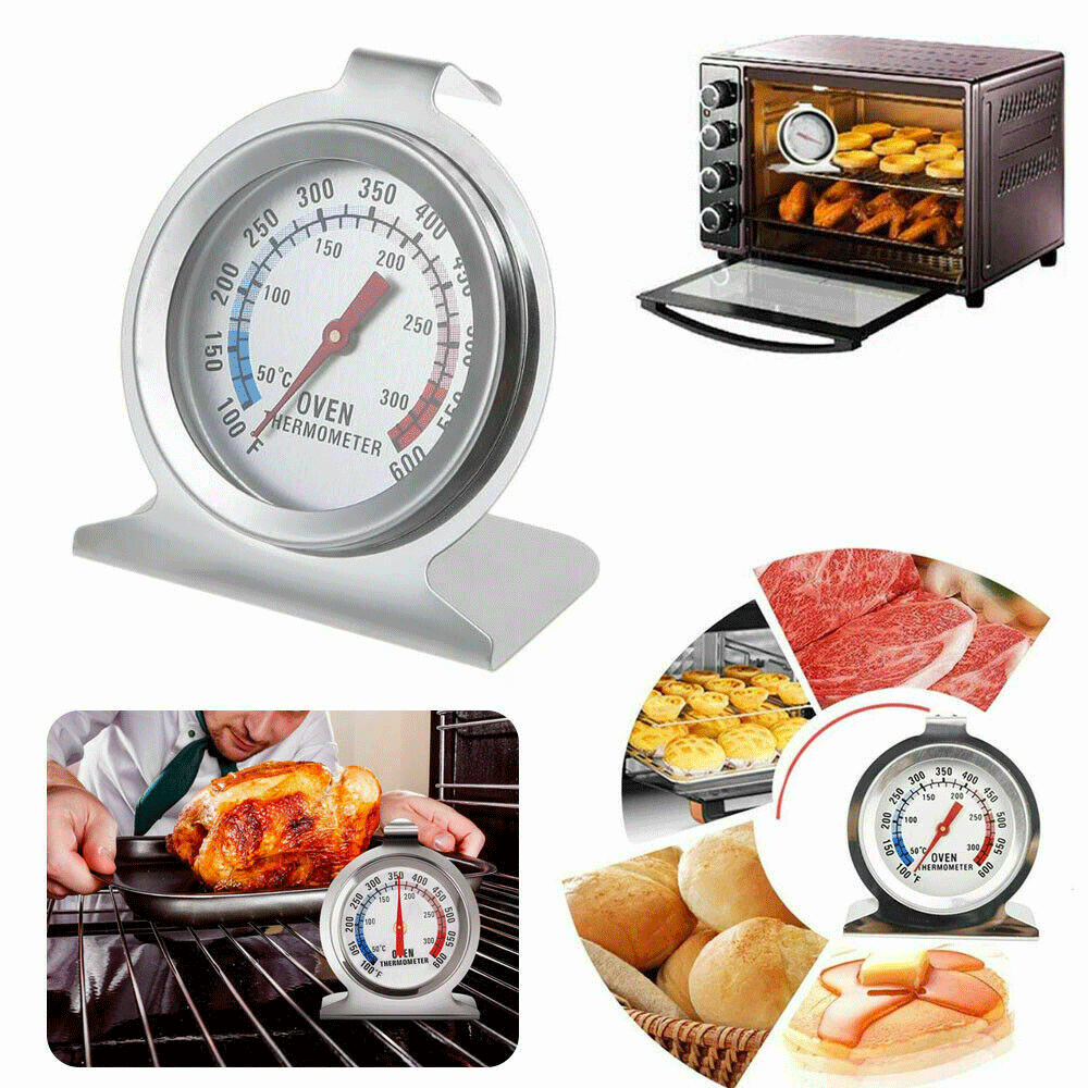 Oven Thermometer Stainless Steel Classic Stand Up Food Meat Temperature Gauge