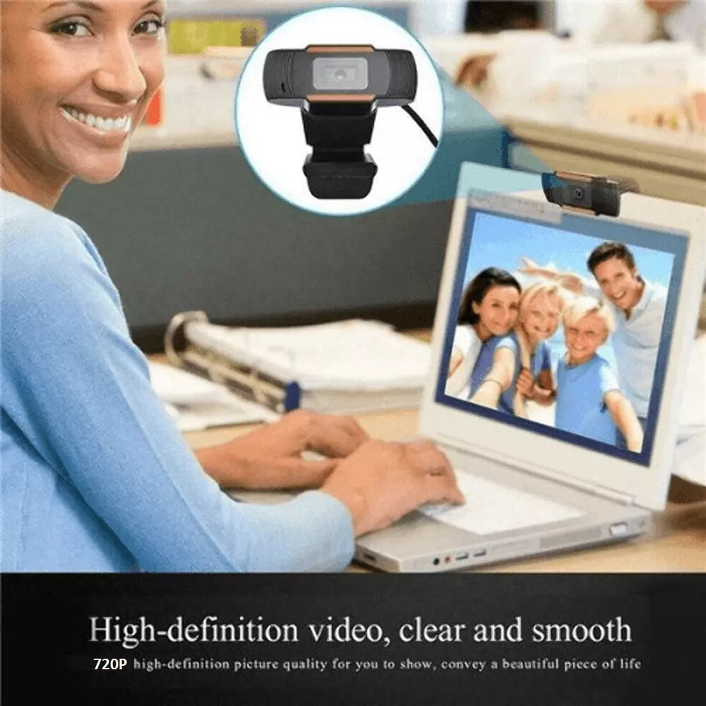 HD 720P USB Webcam with Microphone – Plug & Play Web Camera for Video Calls, Streaming, and Gaming