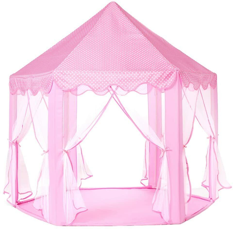 Princess Indoor Play Tent for Kids with Star Lights
