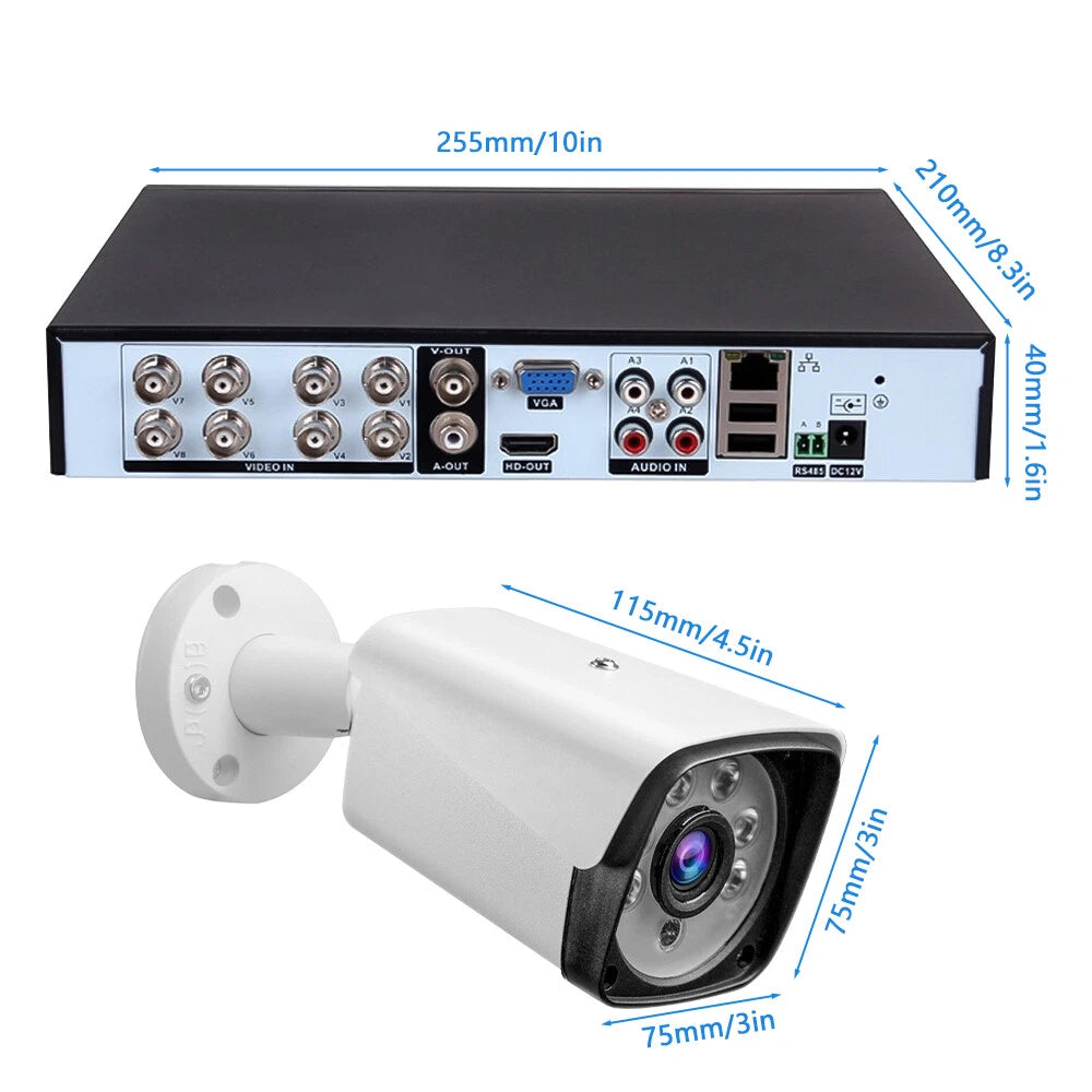 8-Channel 1080P HD Wireless Security Camera System with DVR Night Vision, Motion Alerts, Remote Access
