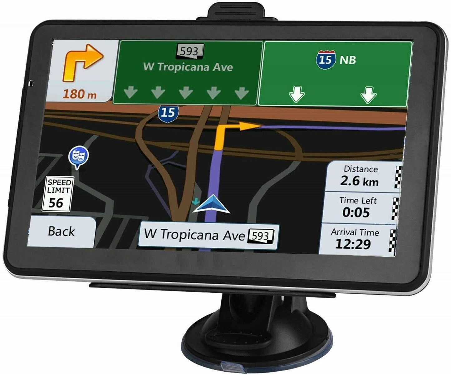 7-inch Portable Truck GPS Navigation with Free USA and Canada Maps - 8GB Storage and 256MB RAM