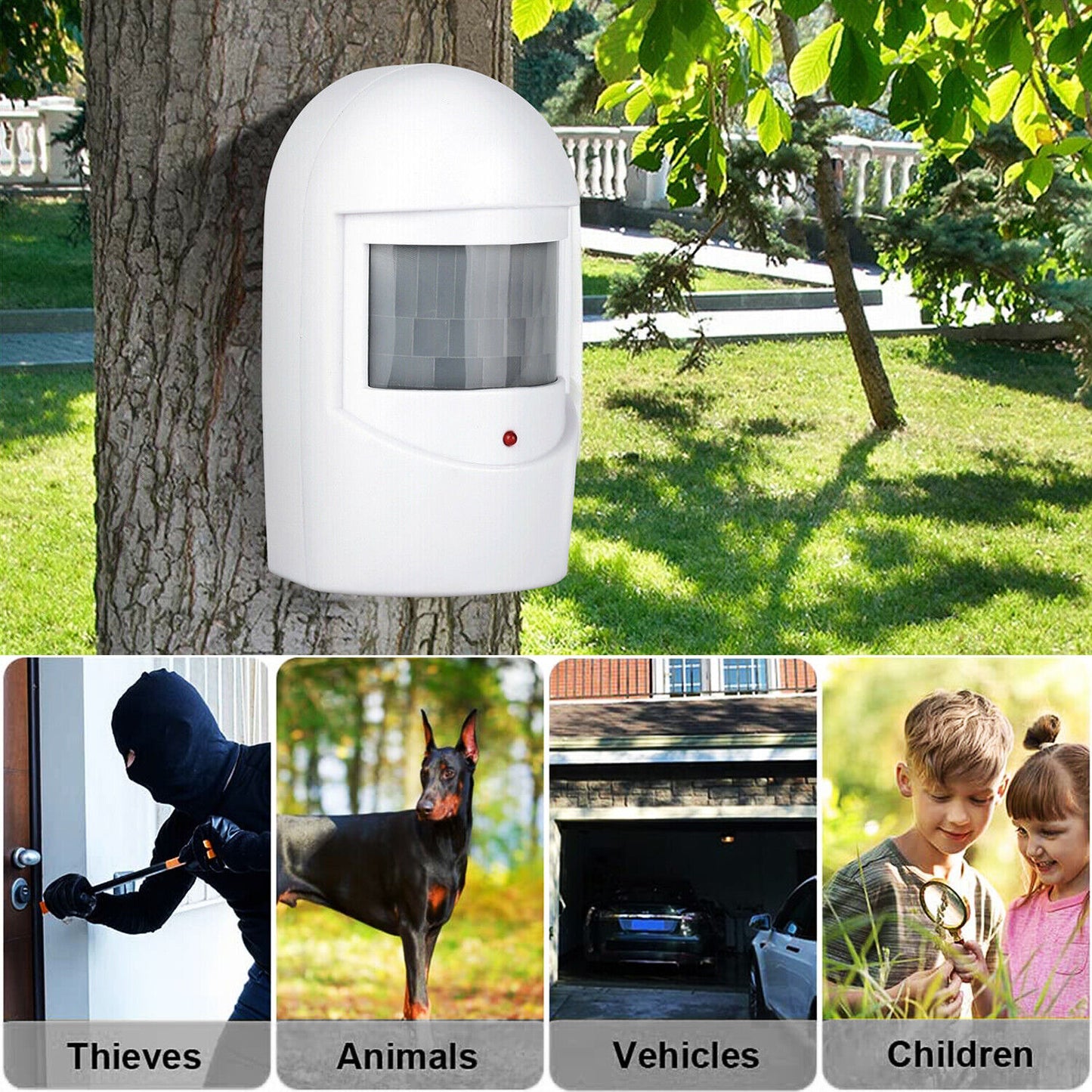 Garage Motion Sensor Security Infrared System White