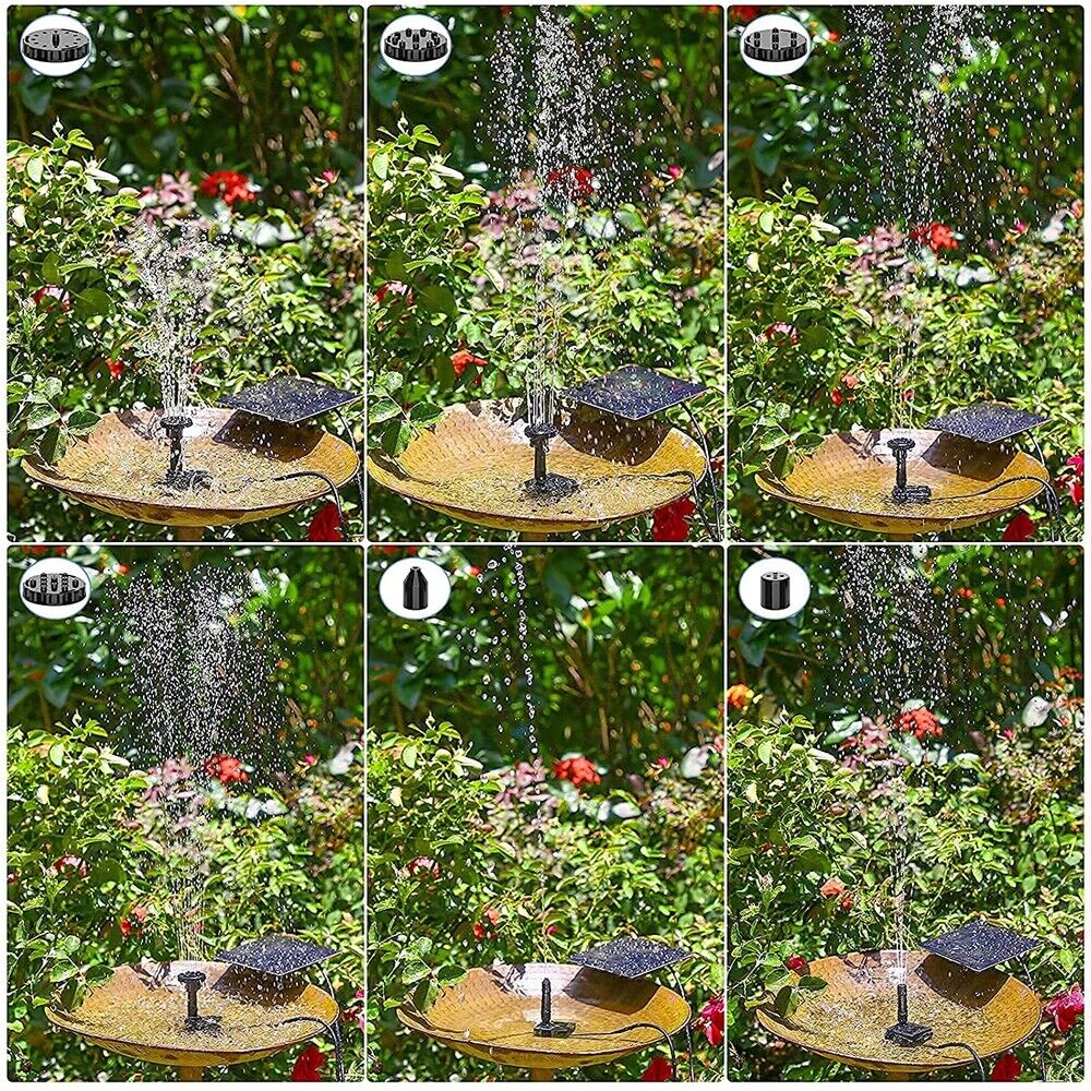 Solar Power Fountain Garden Pool Submersible Floating Water Pump Bird Bath Pond