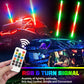 3FT Spiral LED Whip Antenna with Flag & Remote – RGB Light for ATV, UTV, Polaris RZR, Can-Am