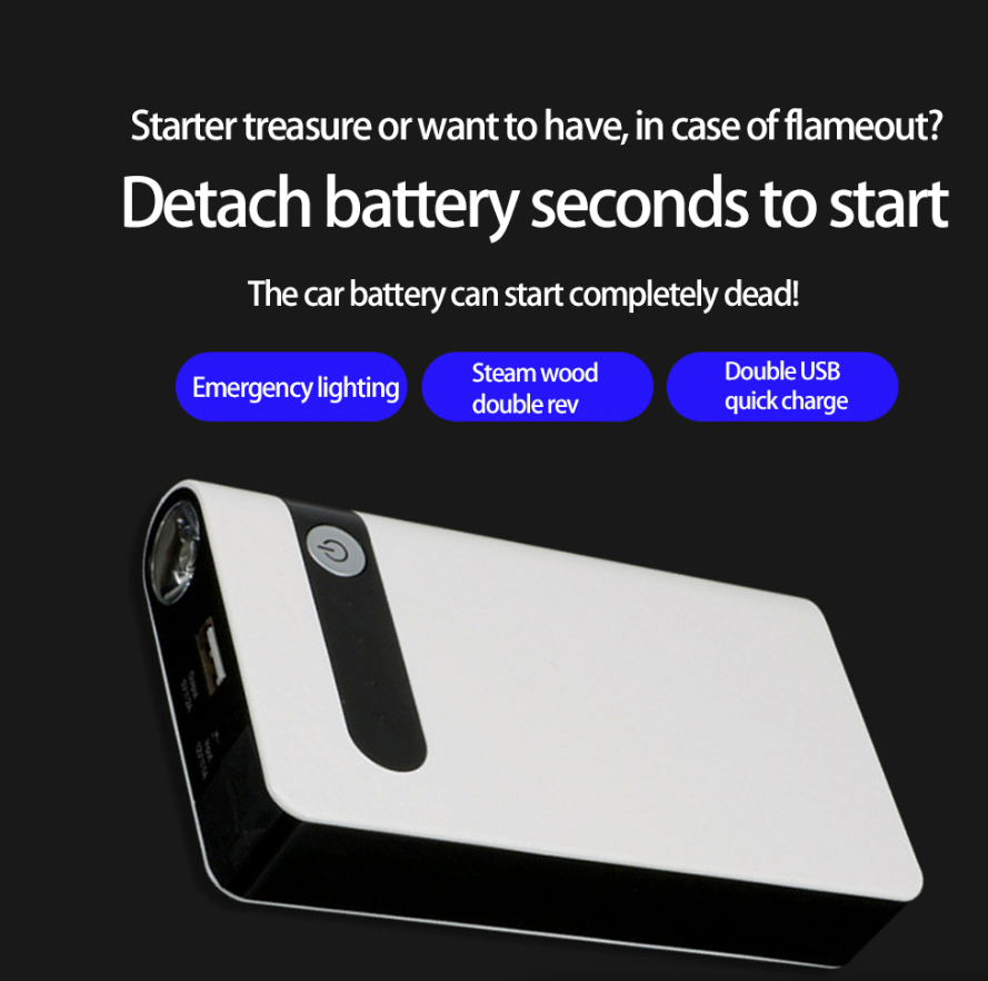 Mini Portable Car Jump Starter: 20000mAh Power Bank, Battery Charger, and Flashlight in One