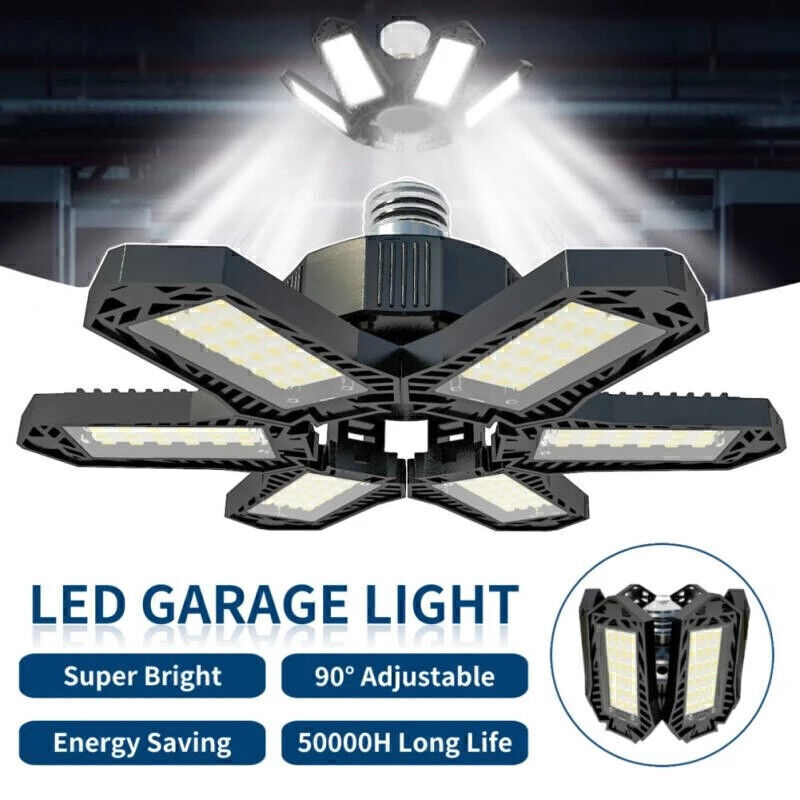 Bright 100W LED Garage Lights Deformable 100000lm Bulb