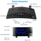 Rotatable Digital LED Projector Clock with Dual Alarms, FM Radio & USB Charging