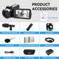 4K Video Camcorder – 48MP Digital Camera with 3” IPS Flip Screen, 16X Zoom, Wi-Fi App Control, External Mic, HDMI/USB, Dual Batteries – Vlogging Camera