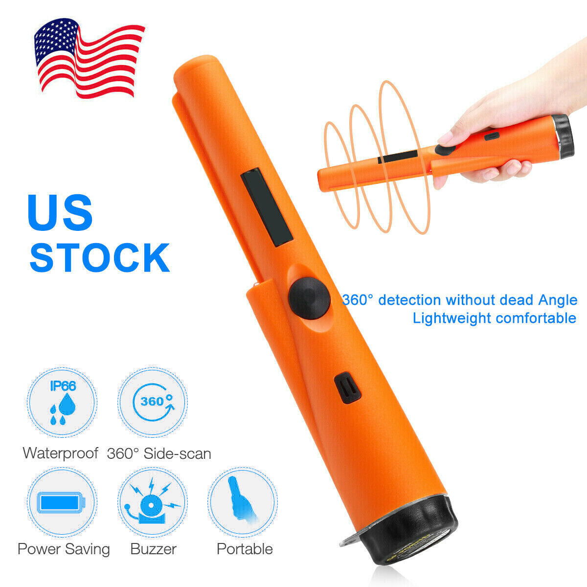 Handheld Waterproof Metal Detector - Ultimate Gold Digger Hunter with High Sensitivity Testing