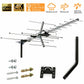 200+ Mile Long Range Outdoor HDTV Antenna – 4K 1080p VHF/UHF Digital TV Antenna with Mounting Pole, Weather-Resistant Design, Easy Assembly