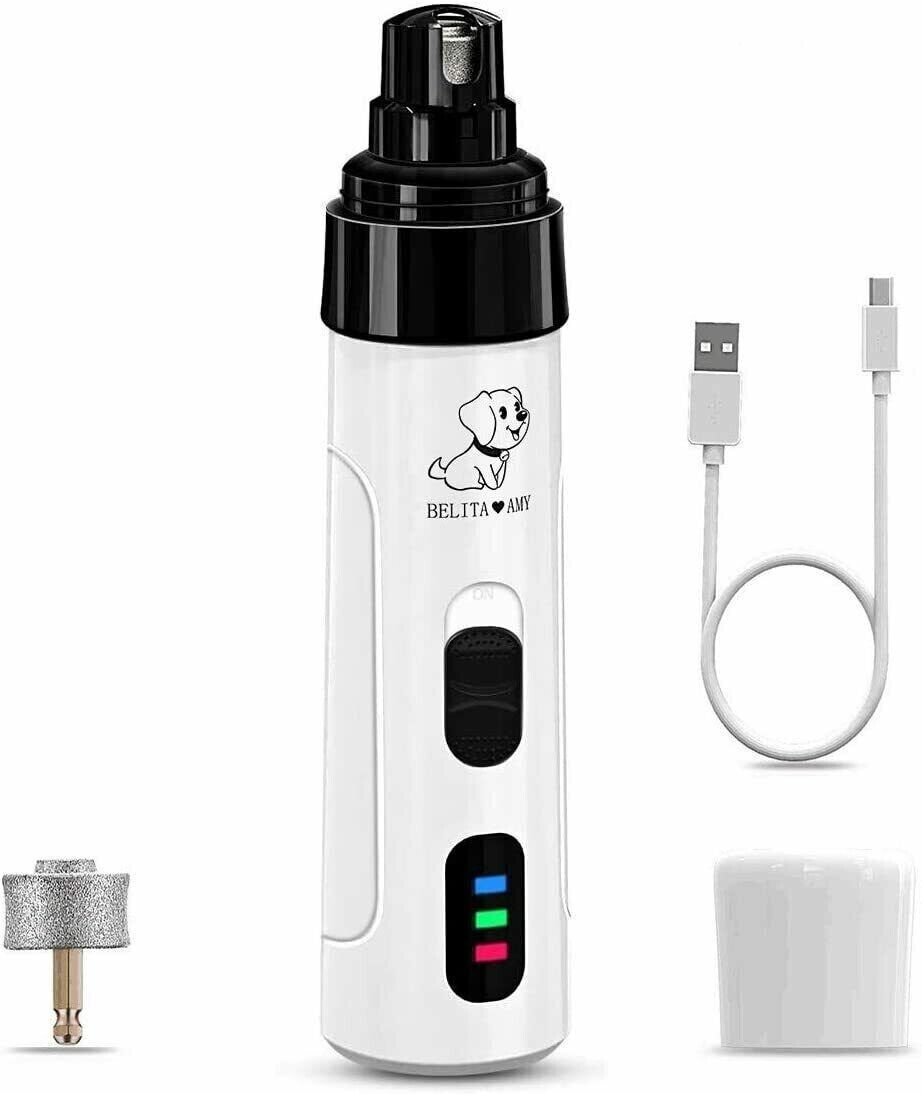 Pet Dog Cat Toe Nail Grinder: Electric File Clippers Grooming Trimmer Tools Included