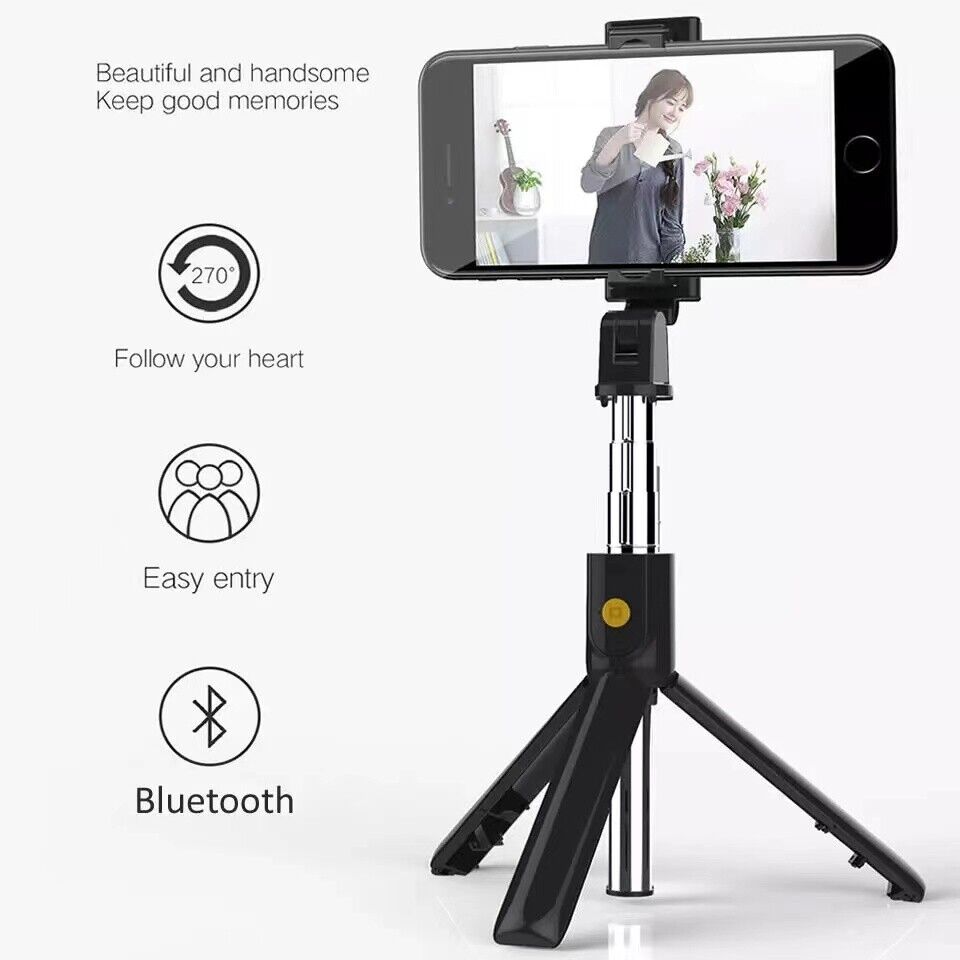 30" Remote Selfie Stick Tripod and Phone Desk Holder - Compatible with iPhone and Samsung