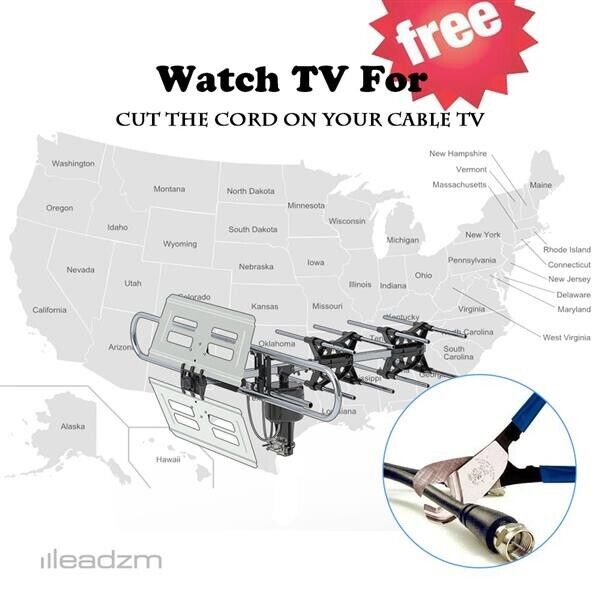 Outdoor TV Antenna  360°Rotation UV Dual Frequency TV Booster