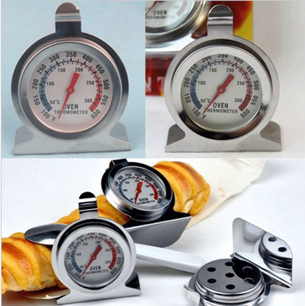 Oven Thermometer Stainless Steel Classic Stand Up Food Meat Temperature Gauge